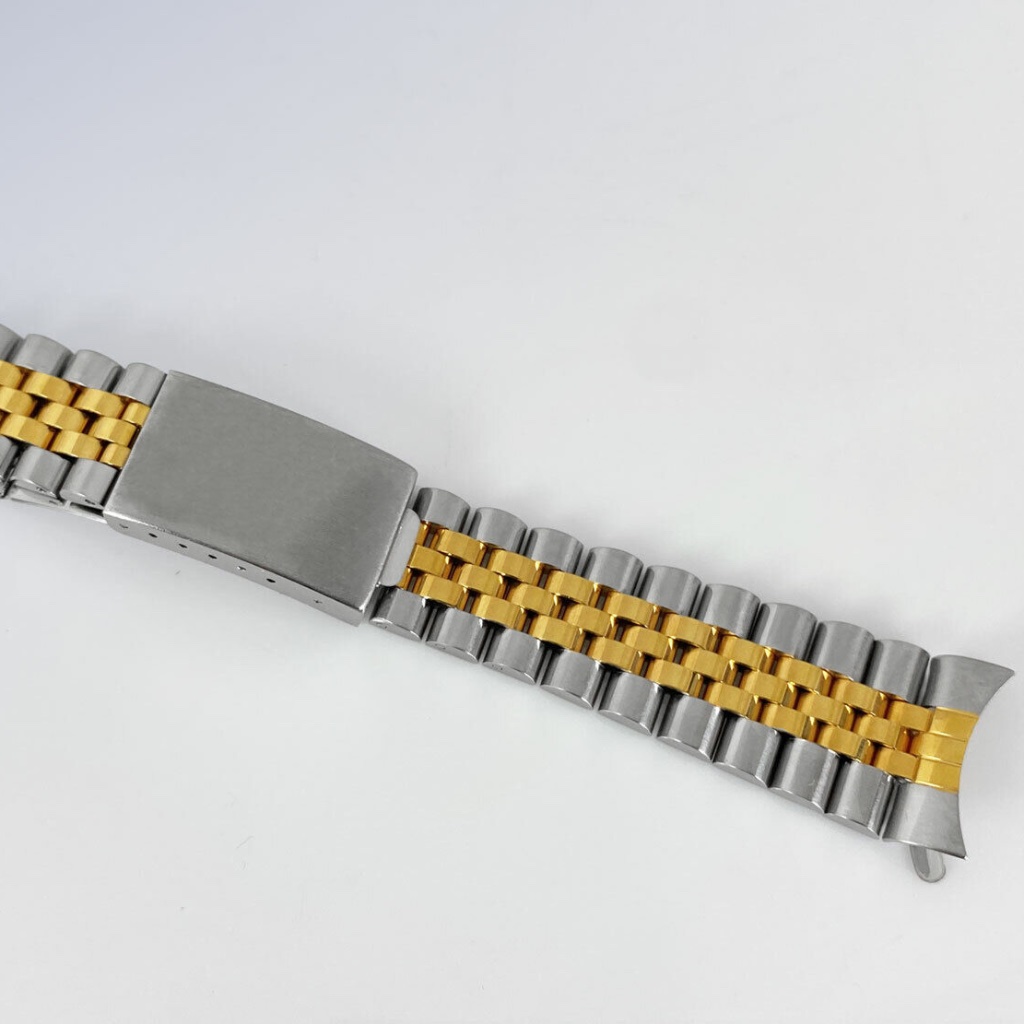 20mm Solid Link TwoTonestainless Steel Jubilee Watch Bracelet W Curved Ends